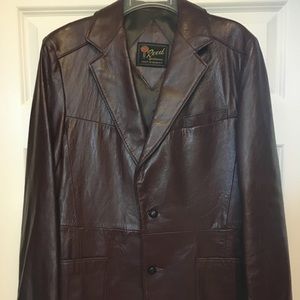 REED MEN’S VINTAGE BROWN LEATHER BLAZER